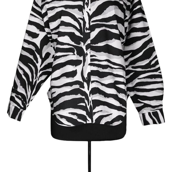 Express Women's Shirt Button Up Animal Print Stretch Oversized Boyfriend Top S - Picture 5 of 8
